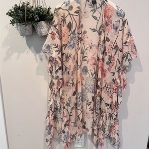 Floral Kimono Cardigan sheer one size